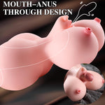 6 In 1 Blowjob Sex Doll For Men With Penetrable Nipples, 6.6Lb Fantasy Oral Sex Toy Mens Sex Doll Torso With Mouth Big Boobs And Big Ass, Oral Masturbator For Men Masturbation