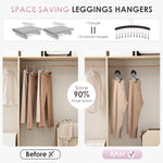 Hangers for Closet, MEILIDY 2 Pcs Wooden Hanging Leggings Organizer Hanger with Multi Clips Space Saving Scarf Organizer Storage Leggings Holder with 360° Swivel Hook - Black