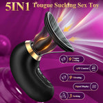 Rose Toy Sex Toys For Women - 5In1 Rose Sex Toy Suction Vibrator, 3 Sucking 9 Tongue Licking & Vibrating Adult Toys, Lcd Display Removable Cup Clitoral G Spot Vibrators Sex Novelties
