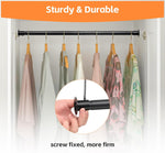 Closet Rods for Hanging Clothes, Heavy Duty Closet Rod 17-27 Inch Adjustable Clothes Hanging Bar Metal Shower Curtain Rods for Closet, Wardrobes, Bathroom, Windows