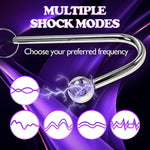Electric Shock Anal Hook Stainless Steel Prostate Massage Vibrating Anal Hook Plug With Adjustable Current Levels Metal Butt Plug Massager Masturbation Bdsm Tools Anal Sex Toys For Couples Women Men