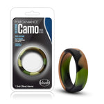 Performance Puria Silicone Cock Ring - 1.5" Wide Penis Ring - Enhances Girth & Hard Erections - Ultrasilk Smooth, No Pinch Design - Stretchy Sex Toy For Men & Couple - Green Camouflage