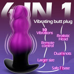 6.7" Large Vibrating Butt Plug Prostate Massager Anal Vibrator, Large Butt Plug Huge Buttplug Prostate Knot Dildo Remote Vibrator, Anal Plug Trainer Dilator With 10 Vibrations, Adult Toy For Men Women