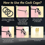 Adjustable Metal Chastity Cage – Secure Locking Device with 3 Ring Sizes & Belt