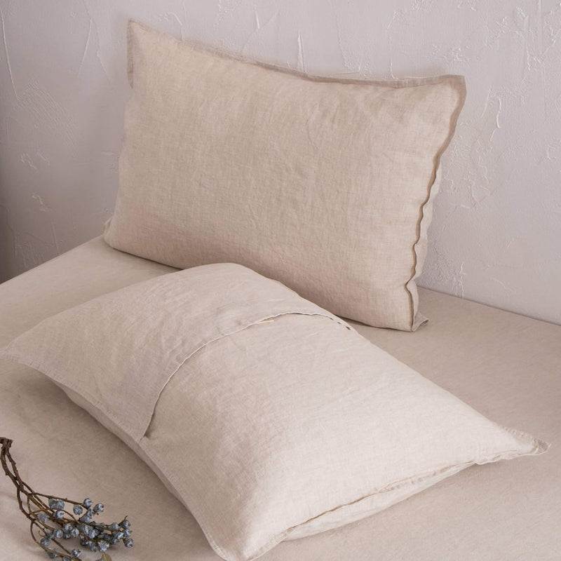 100% Linen Pillowcases Set Of 2, Standard Size 20'' X 26'' Pillow Case, Linen
