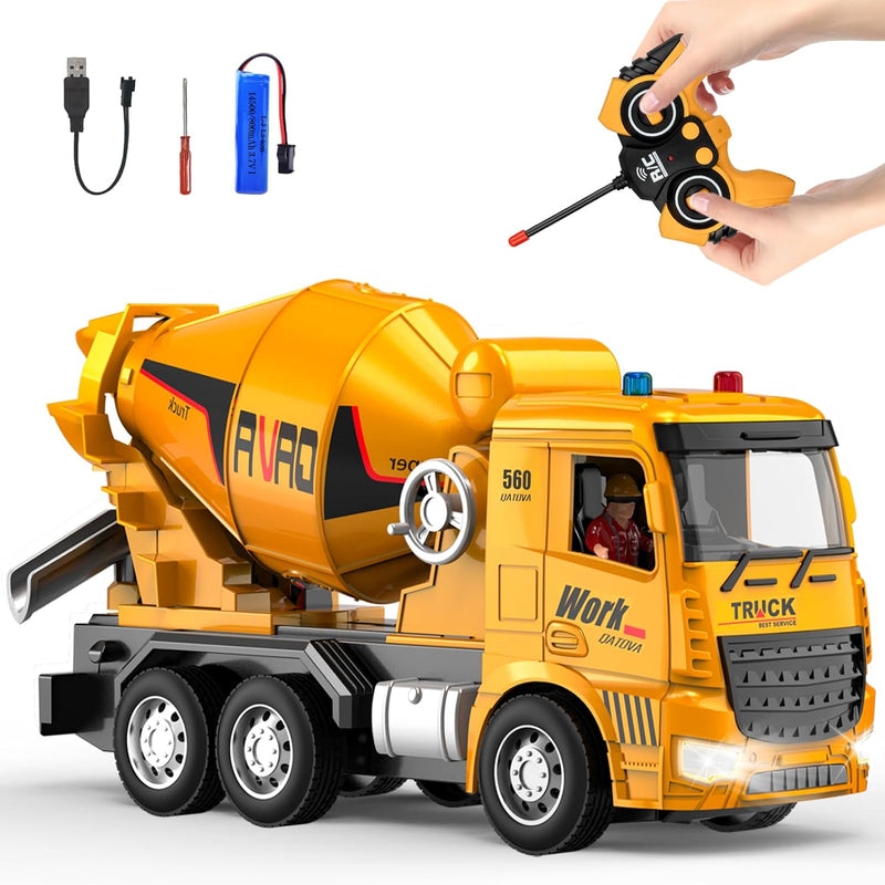 Cement Mixer Toy Truck Children'S Remote Control Truck, Toy Cement Mixer Recha