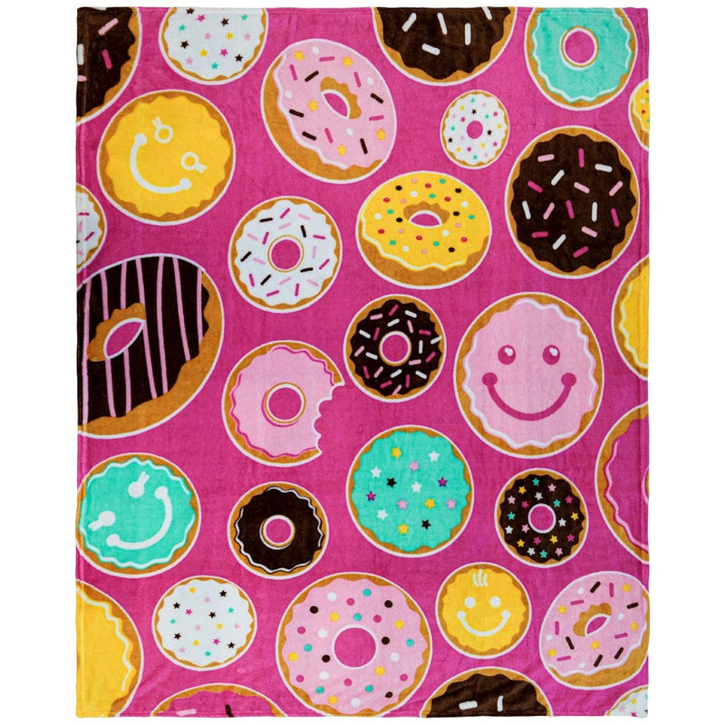 - Happy Donuts Super Plush Blanket - Perfect For Gifts, Kids, Teens, Etc!