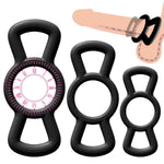 Silicone Cock/Penis Rings Set With 3 C-Ring Set - Create Firmer And Thicker Erections - Side Tabs For Easy Removal And Adjustment Adult Sex Toys For Men Or Couple Black