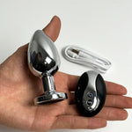 Anal Vibrating Butt Plug, Metal Anal Plug Vibrator Anal Dildo Prostate Massager With 10 Vibrations, Anal Sex Toys Large With Remote Control, Graduated Adult Toys For Men Women (Vibrating D)