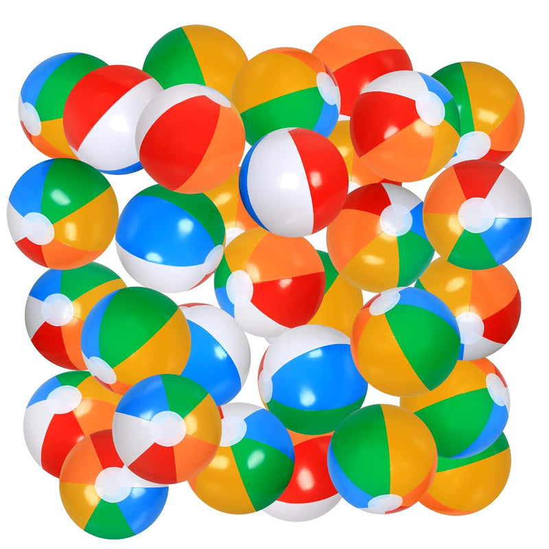 30 Pack Beach Balls Bulk, Inflatable Pool Toys Beach Toys For Kids Beach Ba