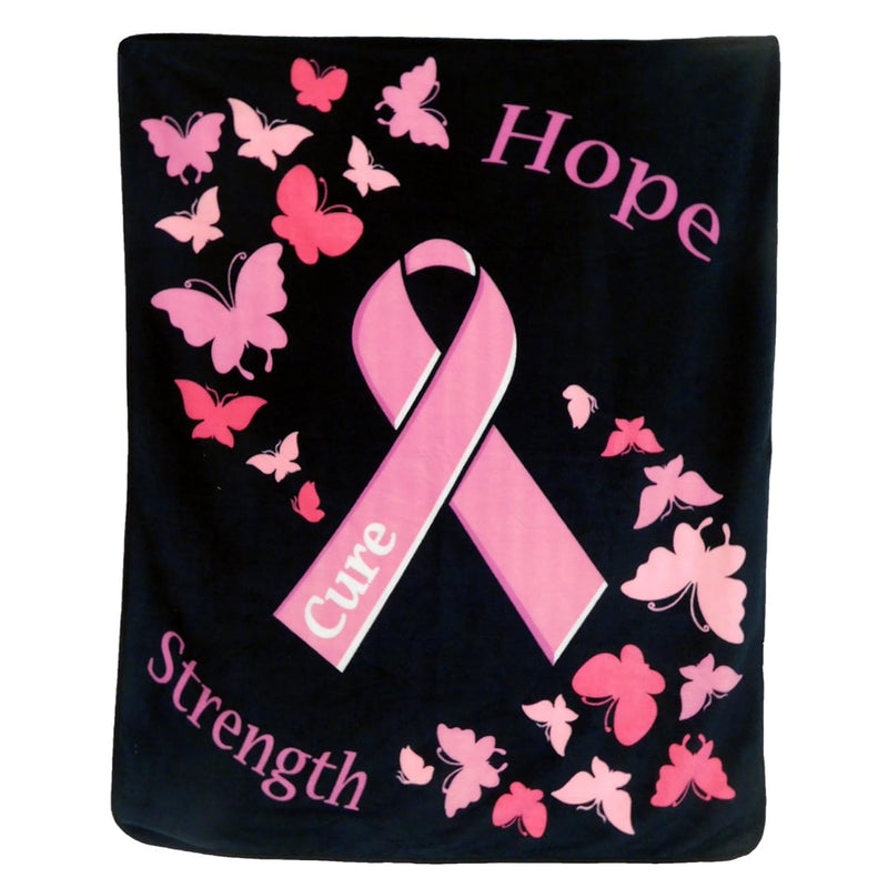 - Pink Ribbon Breast Cancer Soft Fleece Throw Blanket - 50X60" Perfect For Liv
