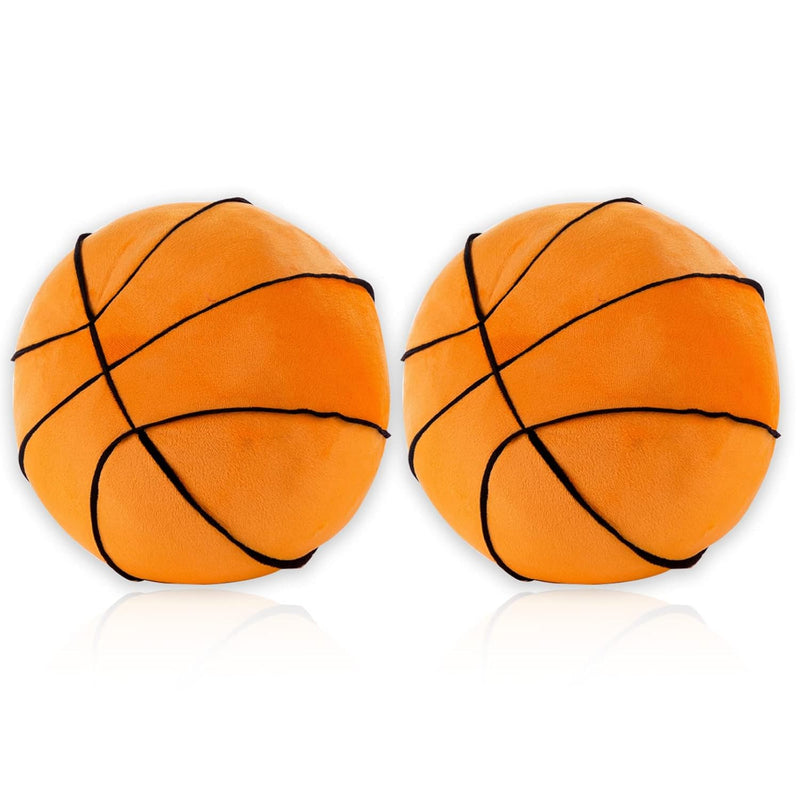 2Pcs 11" Plush Basketball,Soft Sport Ball Pillow Stuffed Basketball Gift For B