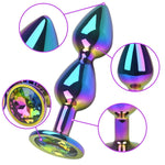 Butt Plug Anal Sex Toys Anal Beads Anus Dilator G-Spot Dildo Vaginal Stimulation With Jewelry Base Adult Sex Toys For Women Men Couples Colorful Alloy (2 Beads)