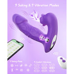 Rose Vibrator Toy For Woman,Sucking Dildo Stimulator With 9 Sucker Vibrators Modes,Remote Control G Spot Nipple Stimulation Sex Toys,Anal Plug For Adult Sex Toy For Woman Female Couples (Dark Purple)