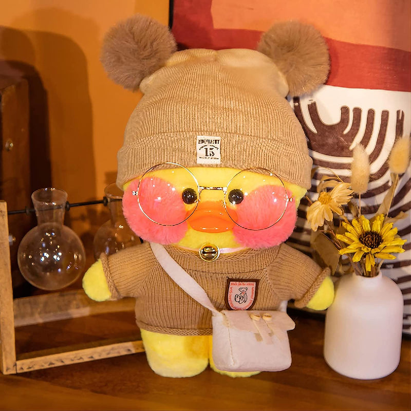 Yellow Duck Stuffed Animals Plush Toy With Removable Clothes Cute Soft Duck Pl