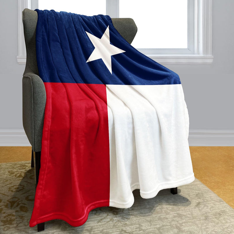 Soft Cozy Fleece Throw Blanket For Couch, Texas Flag,60X80 Inches