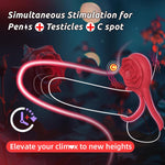 Vibrating Cock Ring Rose Clitoral Stimulator 7 Vibrations for Couples