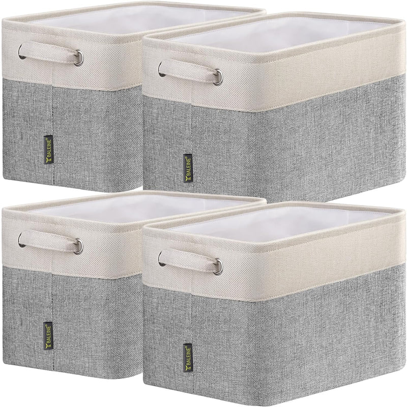 4 Pack Fabric Storage Bins Storage Basket Closet Shelf Organizer For Closet Orga