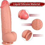 12 Inch Realistic Double Layer Dildo with Strong Suction Cup