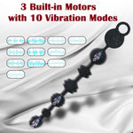 Heavy-Duty Silicone Vibrating Anal Beads Butt Plug, Vaginal Prostate Massager With 10 Vibrating Modes Graduated Design Sex Toy, Waterproof Stimulator Adult Toys For Men & Women&Couples (Pro Version)