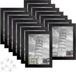 4x6 Picture Frame Set of 14, Wood Photo Frame for 4x6 Pictures, Tabletop or Wall Mount Display Picture Frames for Prints, Photos, Paintings, Landscape and Kids Artwork (Black)