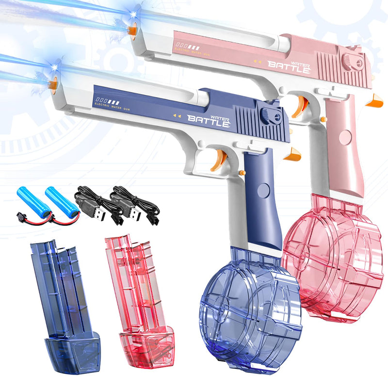 2 Pack Electric Water Guns For Adults & Kids, Up To 32 Ft Long Range Squirt