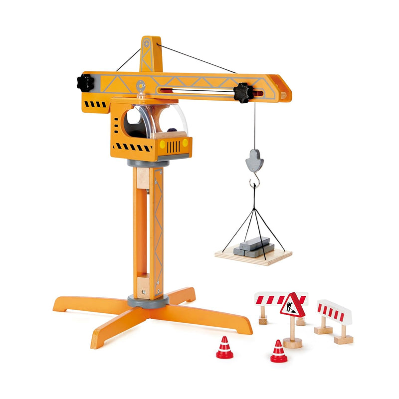 Award Winning Hape Playscapes Crane Lift Playset Yellow, L: 17.8, W: 16.5,