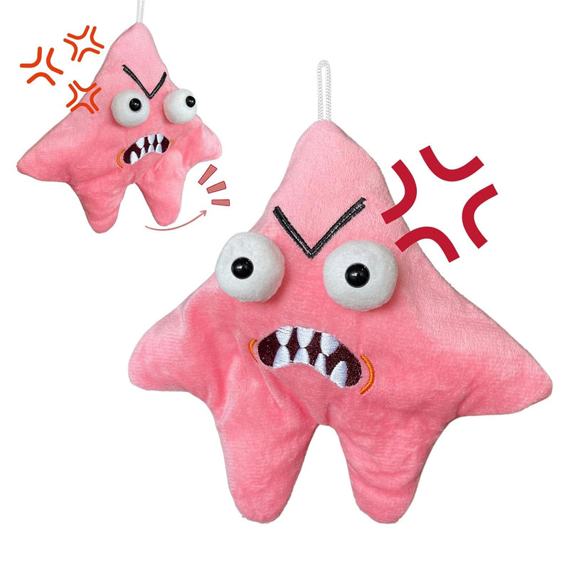 Grumpy Starfish,Pink Kicking Starfish Plush Pendant, Funny Spoofing Toy For