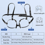 Adjustable Leather Breast Harness – BDSM Chest Restraint & Bondage Bra (Black M)