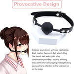 Adjustable Leather Ball Gag – Soft Silicone Mouth Restraint for BDSM & Bondage Play