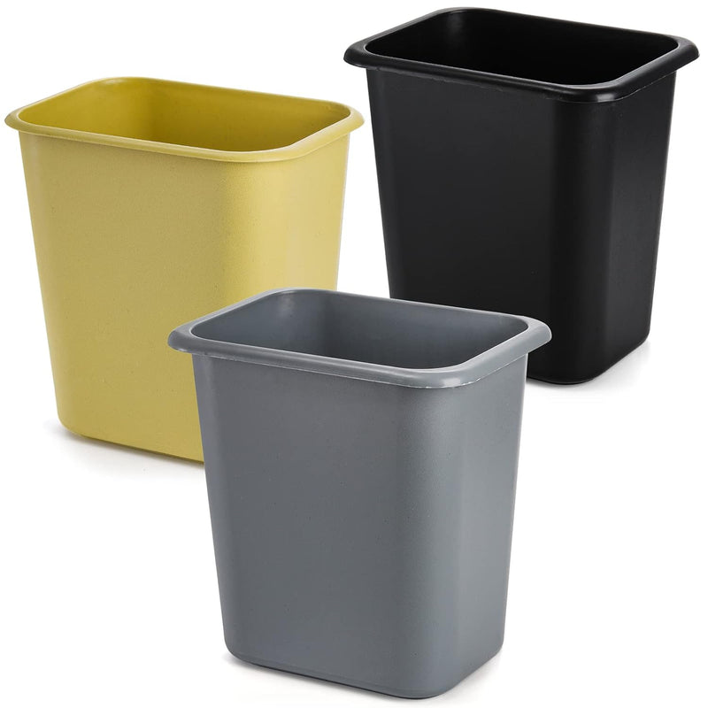 3 Pack Small Trash Can, 2 Gallon/8L Garbage Can Bin Plastic Waste Basket Barrel