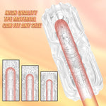 Manual Male Masturbator Stroker - Realistic 3D Textured Stroker Sleeve With Enhanced Soft Tpe, Handheld Pocket Pussy For Men, Reusable & Easy To Clean (Transparent)