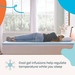 Memory Foam Mattress Topper - 2 Inch Gel Infused Memory Foam - Plush Feel - Cooling and Pressure Relieving - CertiPUR Certified - Dorm Room Essentials - Queen Size