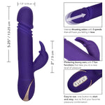 Jack Signature Silicone Thrusting Rabbit, Waterproof Vibe Sex Toys For Couples, Luxury Adult Hands Free G Spot Massager, Purple, 5.25" X 1.25"