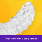 Wild Wonder Monster Dildo | Thick Fantasy Dragon Dildo With Strong Suction Cup | 6.5 Inch Big Girthy Anal Toy For Women, Men & Couples | Realistic G Spot Massager Adult Sex Toy | Clear