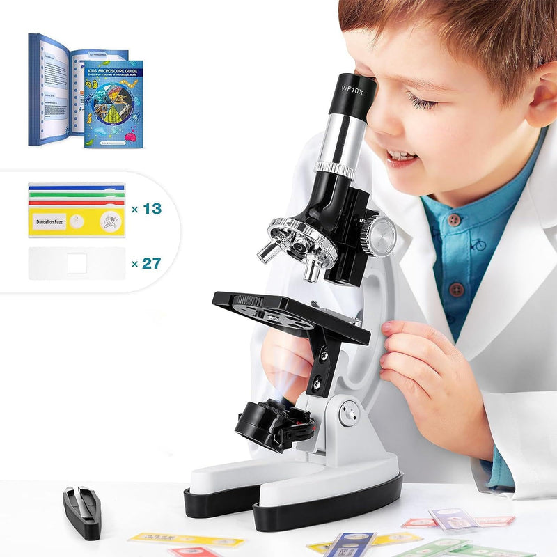 62 Pcs Microscope For Kids 5 7 8 12, Kids Microscope Kit With 13 Prepared &