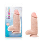 Blush Au Naturel 10" Realistic Girthy Dildo For Women & Couples, Dual Density 3" Thick Long Soft Lifelike Cock W/Balls, Flexible Suction Cup, Strap-On Compatible Vanilla Skin Huge Adult Penis Sex Toy