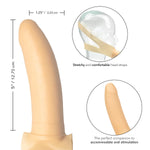 Original Accommodator Latex Dong – Hands Free Strap On Probe For Couples – Adult Dildo Sex Toys - Ivory
