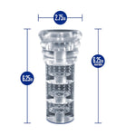 Blush Rize! Luz 6.25" Self-Lubricating Male Masturbator, Glow In The Dark Ribbed Stroker, Open Ended Pocket Sleeve, Soft Realistic Feel Penis Suction Chambers, Men'S Pleasure Adult Sex Toy - (Clear)