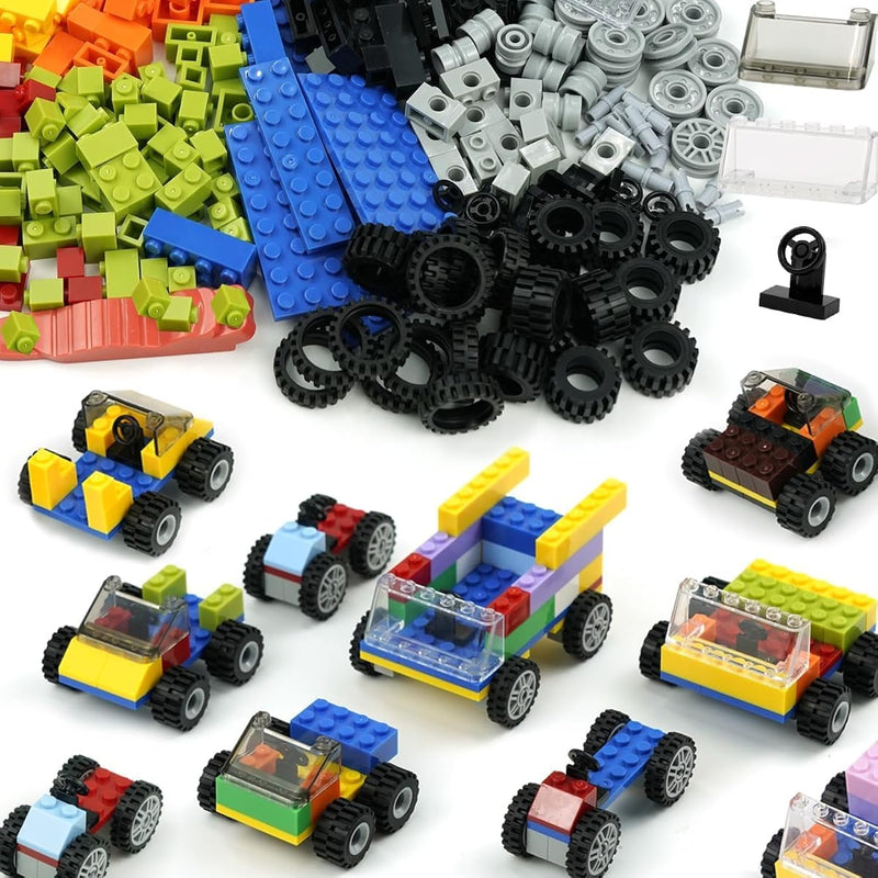 Classic Bricks Wheels And Axles Sets, Over 400Pcs Car Parts And Pieces Tire