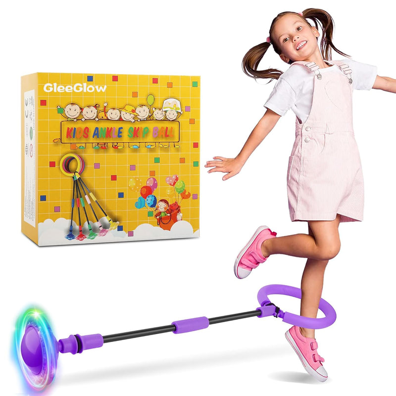 Ankle Skip Ball For Kids, Foldable Skip It With Colorful Flash Wheel, Outsi