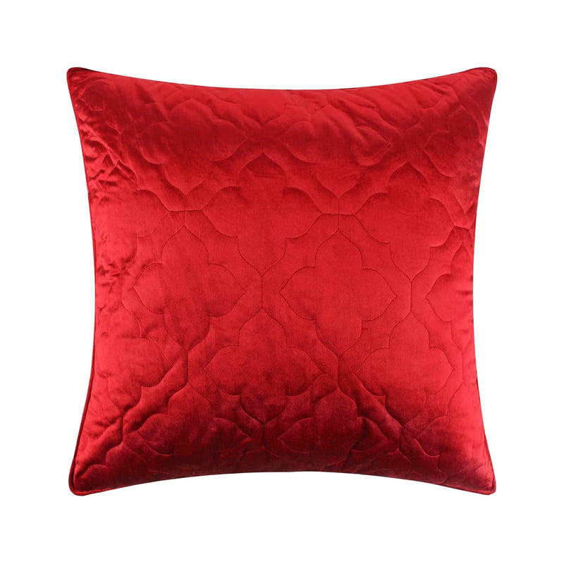 - Caserta Sham - Euro Sham - Arabesque Medallion - Red Velvet - Sham Size 26X2