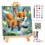 Fox Paint by Numbers Kit for Kids, 8 x 8 Inch Beginner Painting Activity