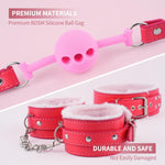 BDSM Kit Sex Bondage Restraints - Upgraded 11PCS Bondage Set with Adjustable Handcuffs Ankle Cuffs Collar Blindfold Silicone Ball Gag, Adult BDSM Sex Toys for Couples