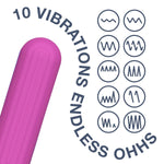 Bullet Vibrator For Women, Mini Vibrator Made Of Body-Safe Silicone, Fully Waterproof, Usb Rechargeable, Sex Toy Personal Massager With 10 Vibration Settings, Dark Pink
