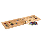 Mancala - Real Wood Folding Set, With Multicolor Stones By , 2 Players