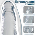 13 Inch Extra Large Girthy Dildo, 2.83'' Diameter Huge Thick Clear Dildo Big Cock With Tapered Glans & Suction Cup For Hands-Free Play, Realistic Massive Penis Adult Toy For Vaginal G-Spot & Anal Play
