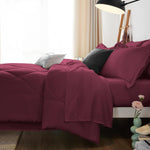 King Comforter Set With Sheets 7 Pieces Bed In A Bag Burgundy All Season Bedding Sets With Comforter, Pillow Shams, Flat Sheet, Fitted Sheet And Pillowcases, Red, King