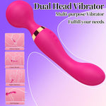Sex Toys - Double Ended Dildo Vibrator For Women,20 Patterns & 8 Speeds For Clitoral And G-Spot Stimulation, Waterproof Rose Adult Sex Toys For Women And Couples Clitioral Stimulant Tool (Red)