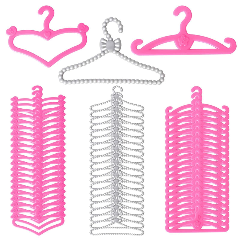 Dolls Clothes Hangers Toys?Doll House Decoration, 60 Piece Fashion Doll Han